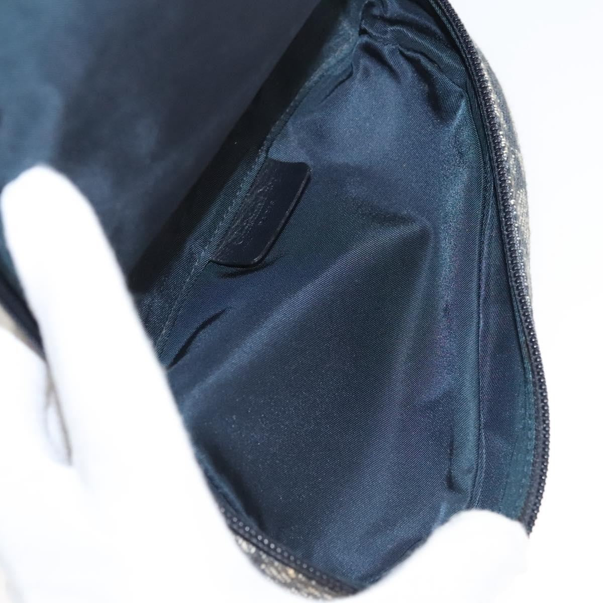 Christian Dior Saddle Zip Pouch Diorissimo Canvas, NAVY, CANVAS, Clutche & pouche