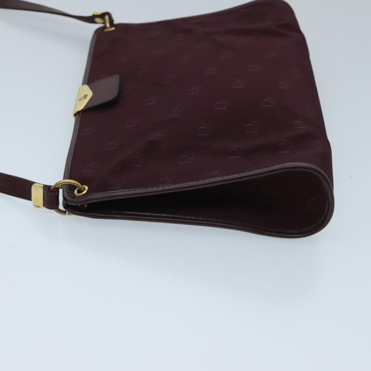 Christian Dior Vintage Trotter Shoulder Bag Nylon, BURGUNDY, NYLON, Shoulder bag