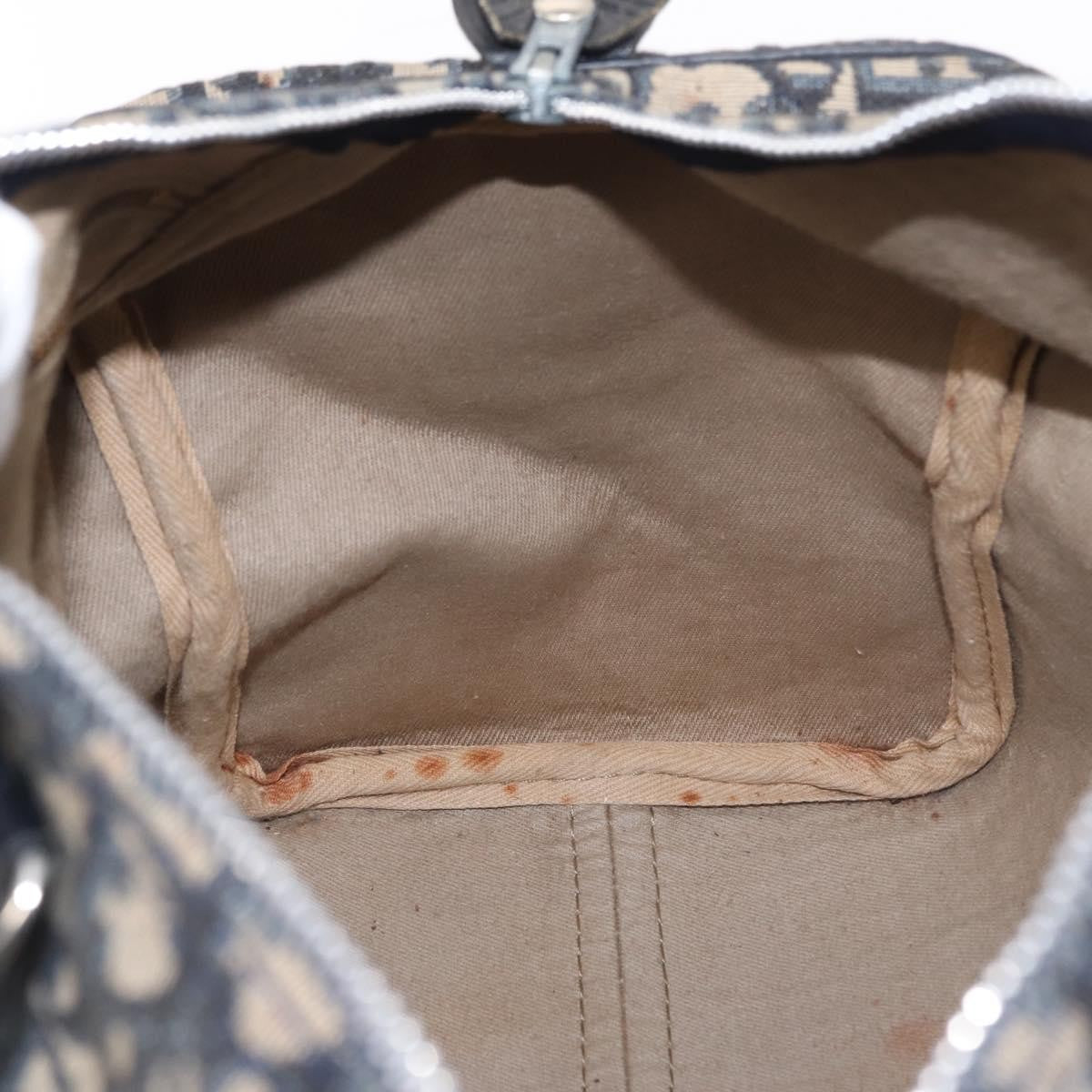 Christian Dior Vintage Trotter Boston Bag Canvas, NAVY, CANVAS, Travel bag