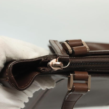 Burberry Handle Tote Leather, BROWN, LEATHER, Handbag