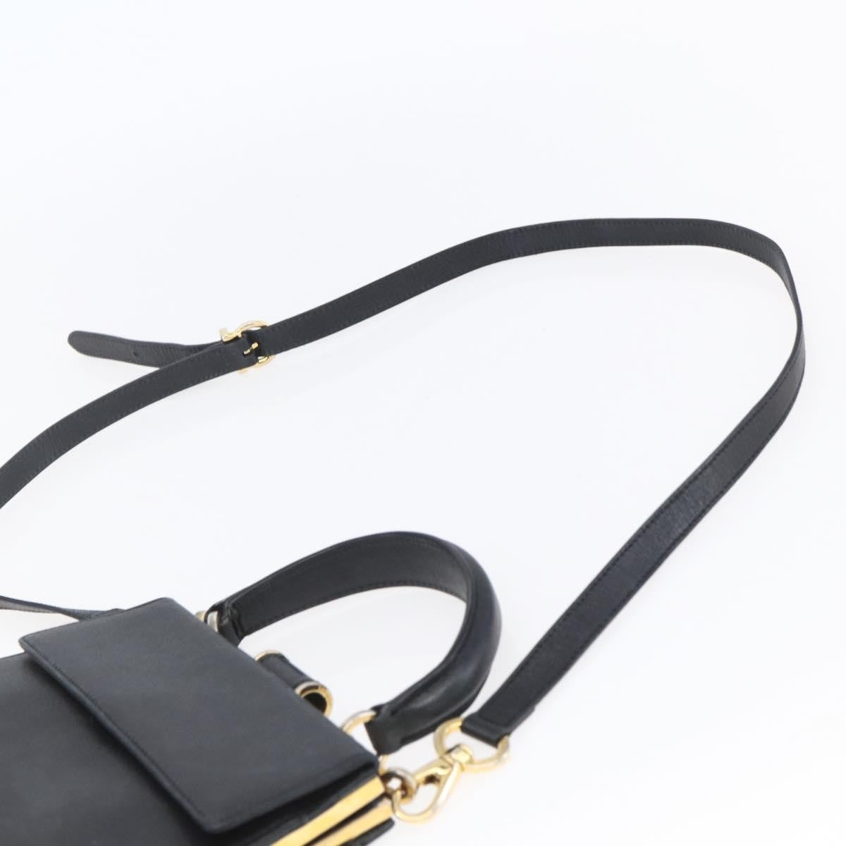 Salvatore Ferragamo Vintage Shoulder Bag Leather, BLACK, LEATHER, Shoulder bag