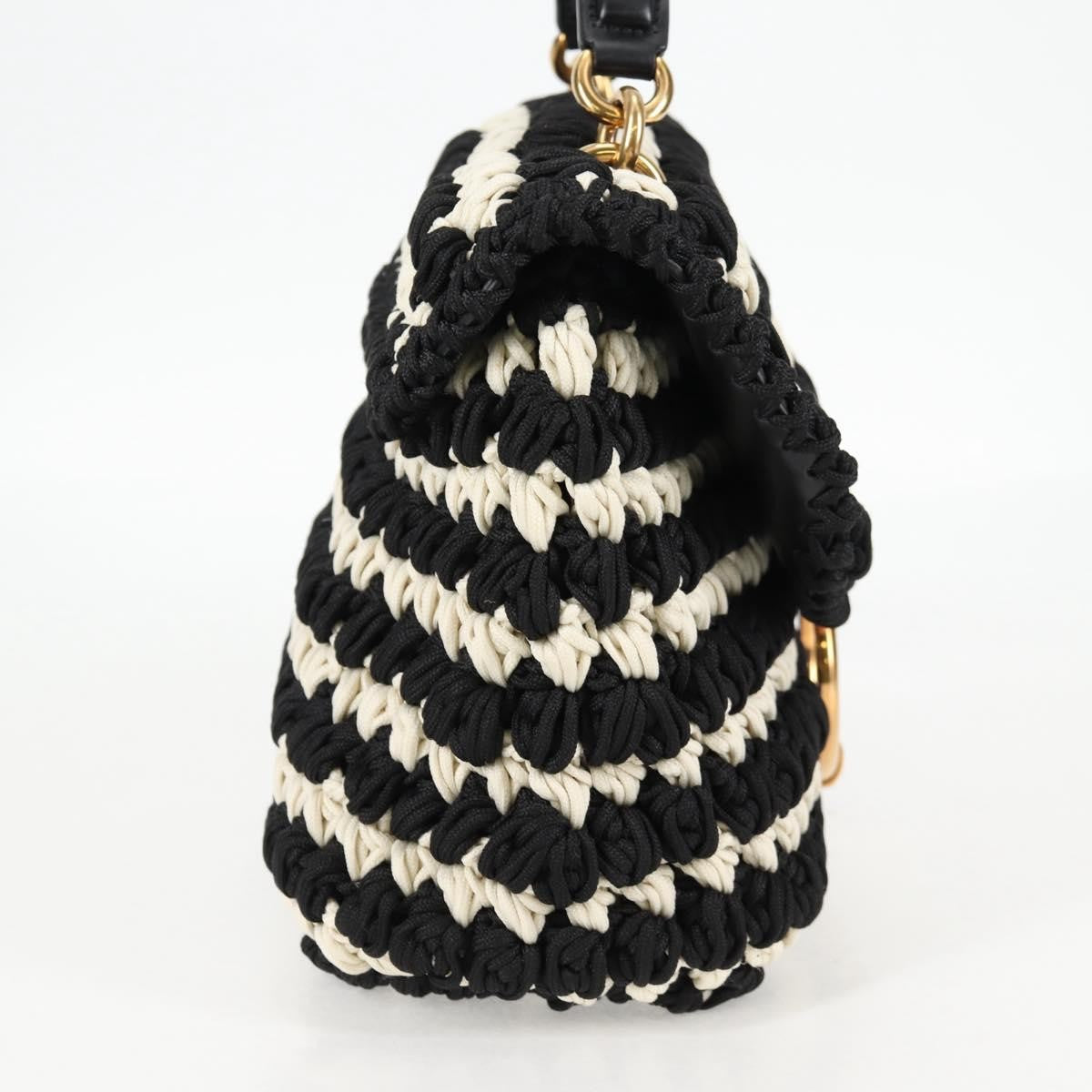 Salvatore Ferragamo Margot Satchel Braided Fabric, WHITE, POLYESTER, Handbag