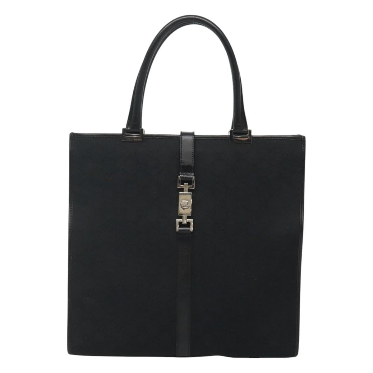 "Gucci Vintage Jackie Tote Canvas, Leather", BLACK, CANVAS, Tote bag