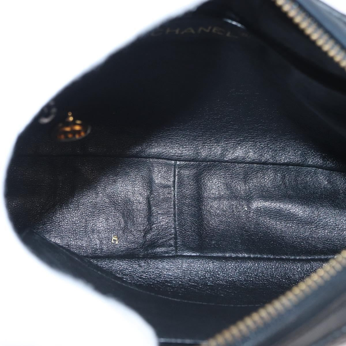 Chanel CC Chain & Tassel Front Pocket Camera Bag Quilted Lambskin, BLACK, LEATHER, Shoulder bag