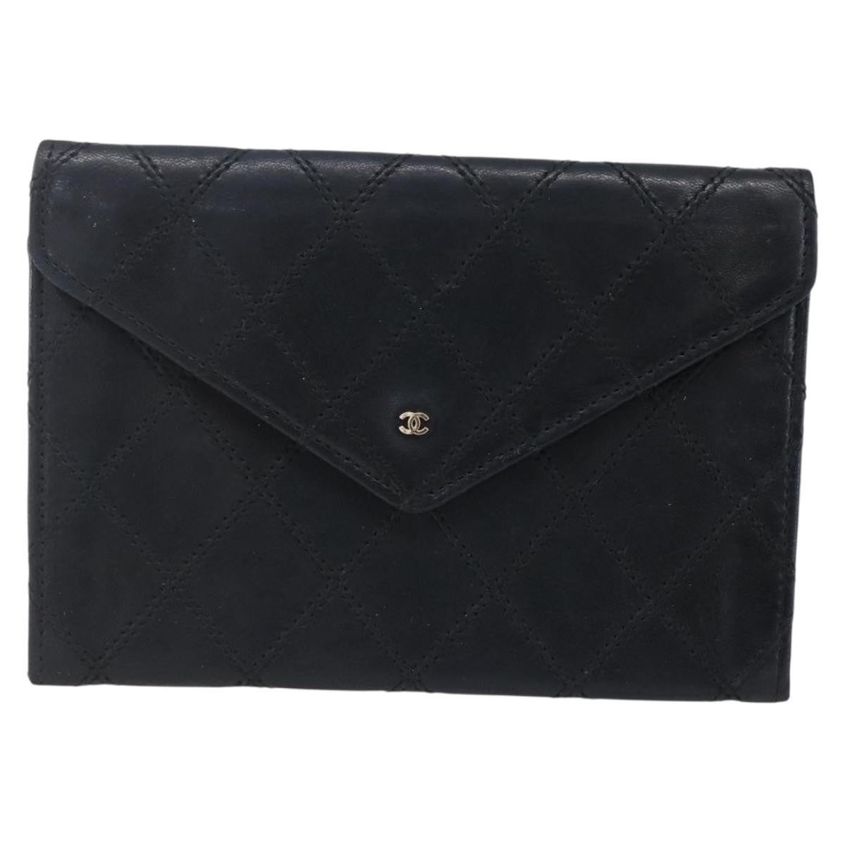 Chanel Vintage CC Flap Wallet Leather, BLACK, LEATHER, Wallets