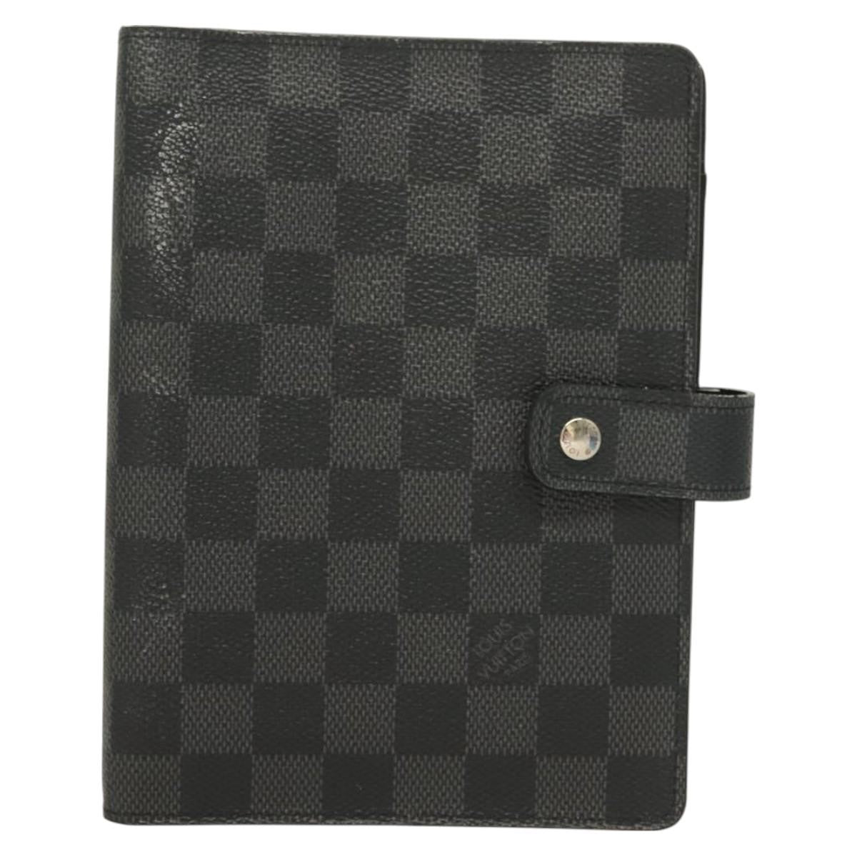Louis Vuitton Agenda Cover Damier Azur, BLACK, CANVAS, Toiletry Case