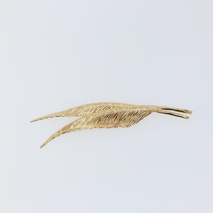 Christian Dior Vintage feather Metal, GOLD, METAL, Brooch