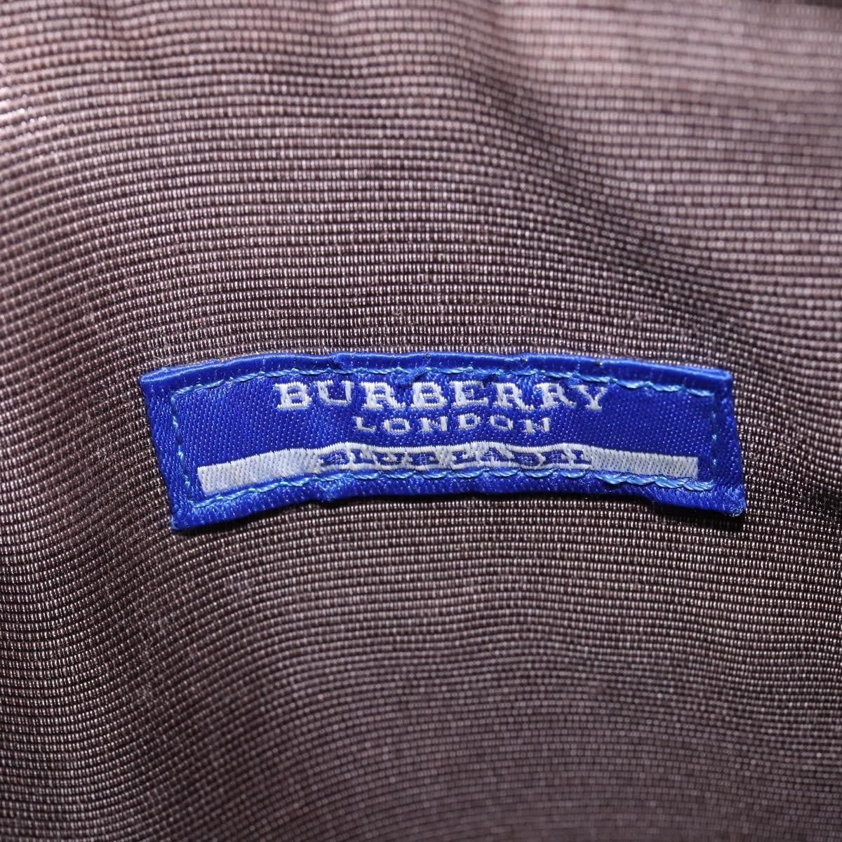 Burberry Nova Check Blue Label Canvas, Gray, Nylon, Shoulder Bag