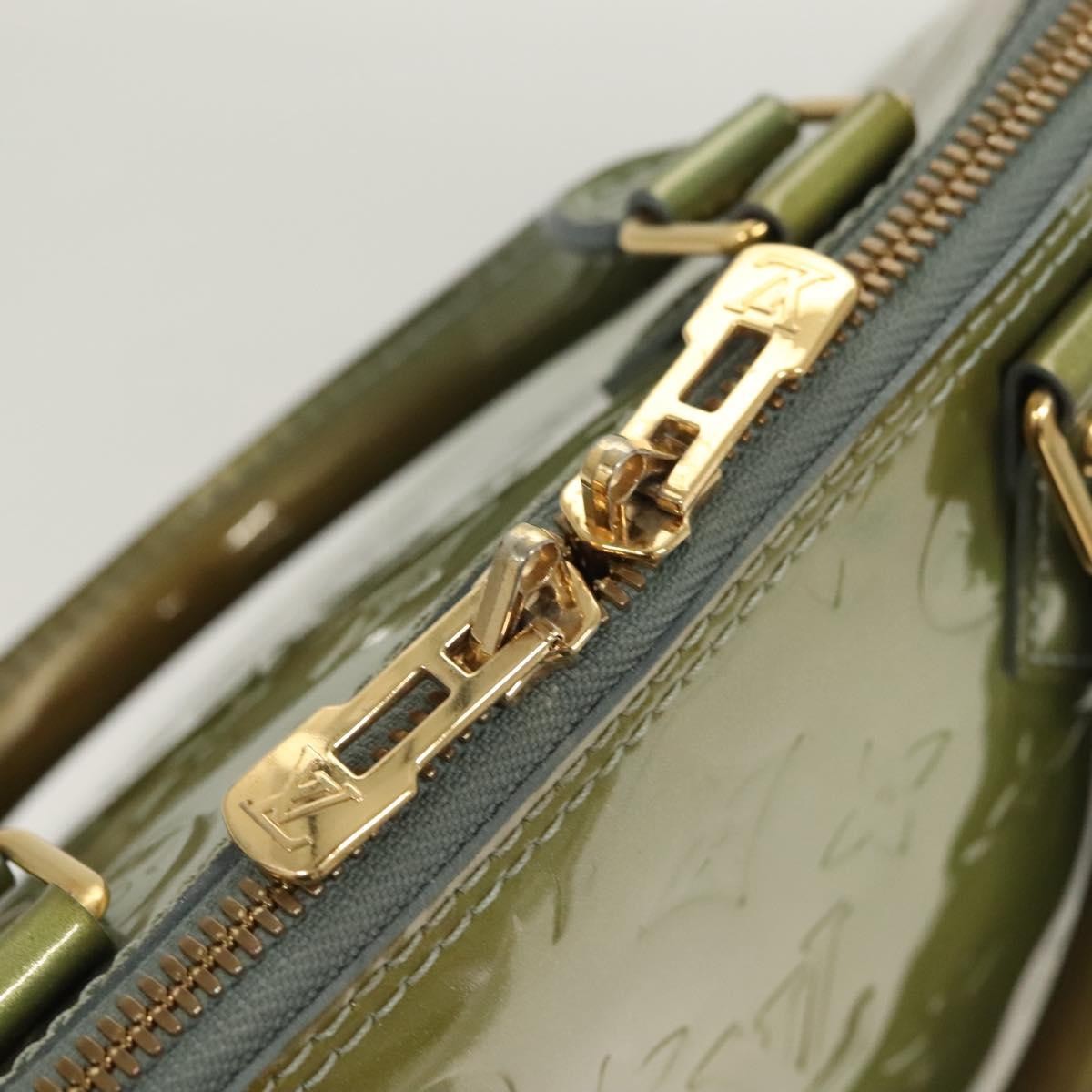 Louis Vuitton Alma Handbag Monogram Vernis, GREEN, PATENT_LEATHER, Handbag
