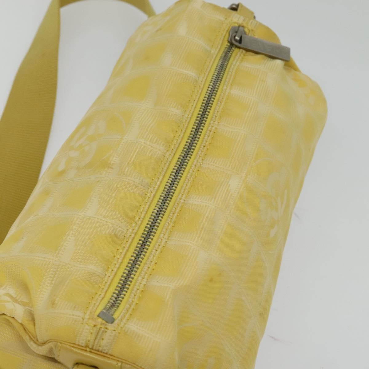 Chanel Travel Line Barrel Bag Nylon, YELLOW, NYLON, Travel bag