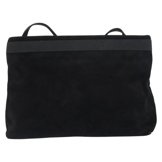 Salvatore Ferragamo Vala Shoulder Bag Suede, BLACK, SUEDE, Shoulder bag