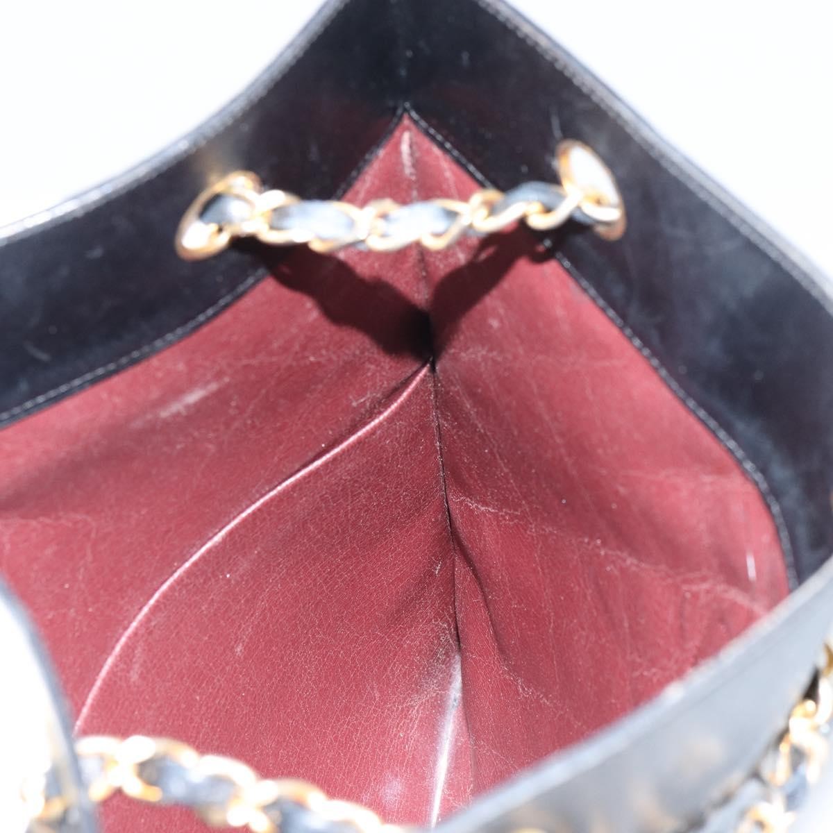 Chanel Vintage Tote Leather, BLACK, LEATHER, Tote bag