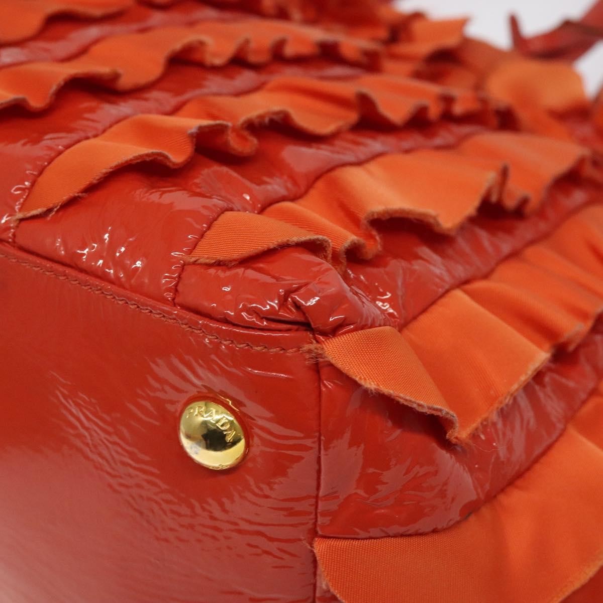 Prada Open Tote Ruffled Tessuto, ORANGE, NYLON, Handbag