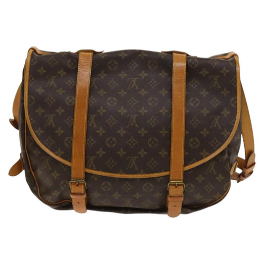 Louis Vuitton Saumur Handbag Monogram Canvas, BROWN, CANVAS, Shoulder bag