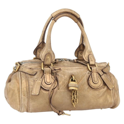 Chloe Pure Paddington Satchel Leather, GOLD, LEATHER, Handbag