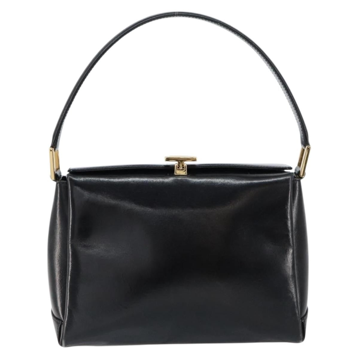 Gucci Vintage Handbag Leather, BLACK, LEATHER, Handbag