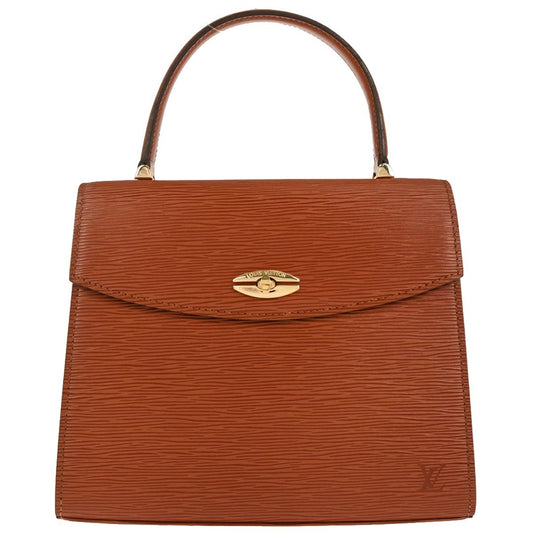 Louis Vuitton Malesherbes Handbag Epi Leather, BROWN, LEATHER, Handbag