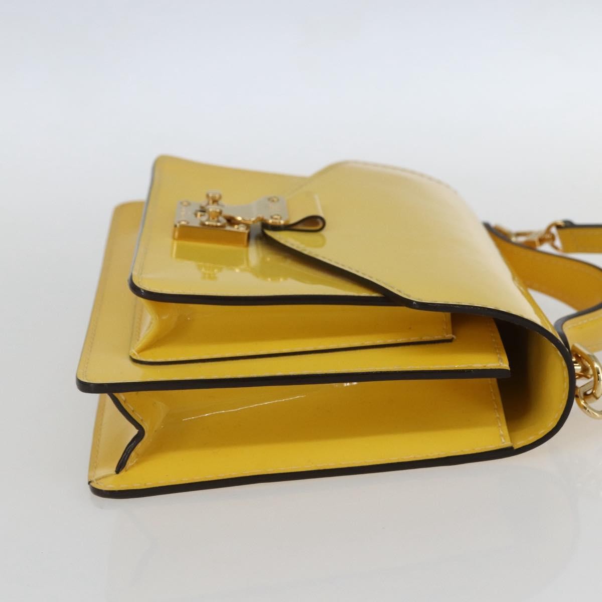 Louis Vuitton Monceau Handbag Vernis, Yellow, Patent Leather, Handbag