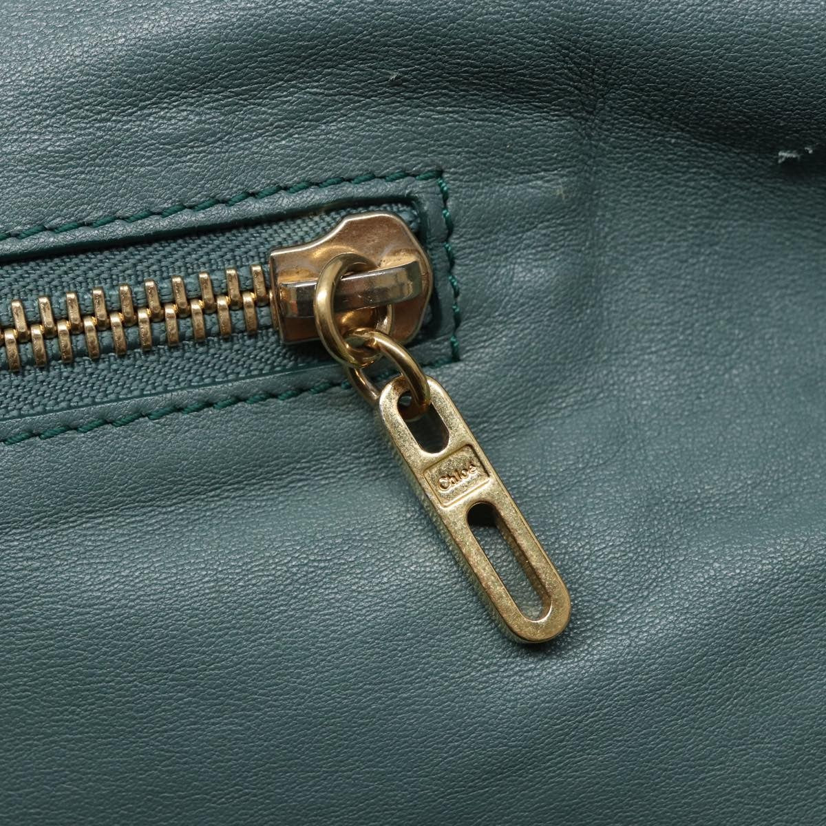 Chloe Vintage Shoulder Bag Leather, TURQUOISE, LEATHER, Shoulder bag