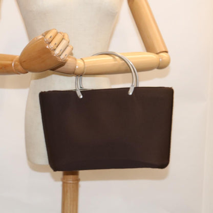 Chanel Vintage Metal Ring Tote Nylon, BROWN, NYLON, Tote bag