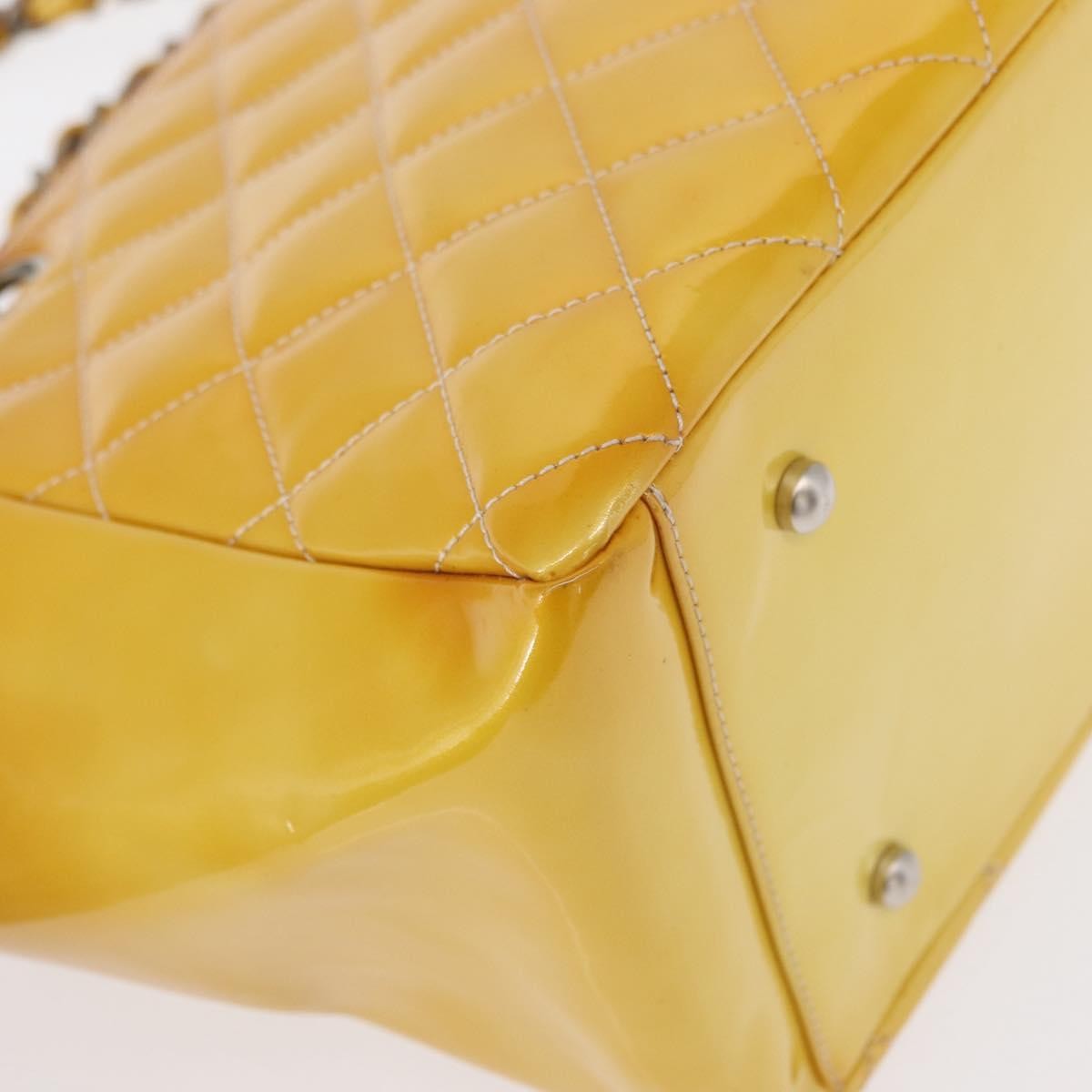 Chanel Vintage Petite Timeless Tote Quilted Patent, YELLOW, PATENT_LEATHER, Tote bag
