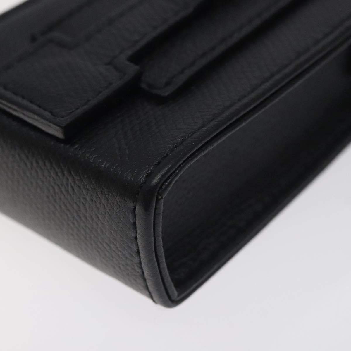 Chanel Cigarette Case Leather, BLACK, LEATHER, Clutche & pouche