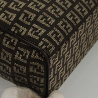 Fendi Vintage Flip Lock Tote Zucchino Canvas, BROWN, CANVAS, Tote bag