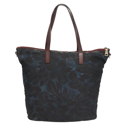 Prada Convertible Tote Printed Tessuto with Saffiano, BLUE, NYLON, Tote bag