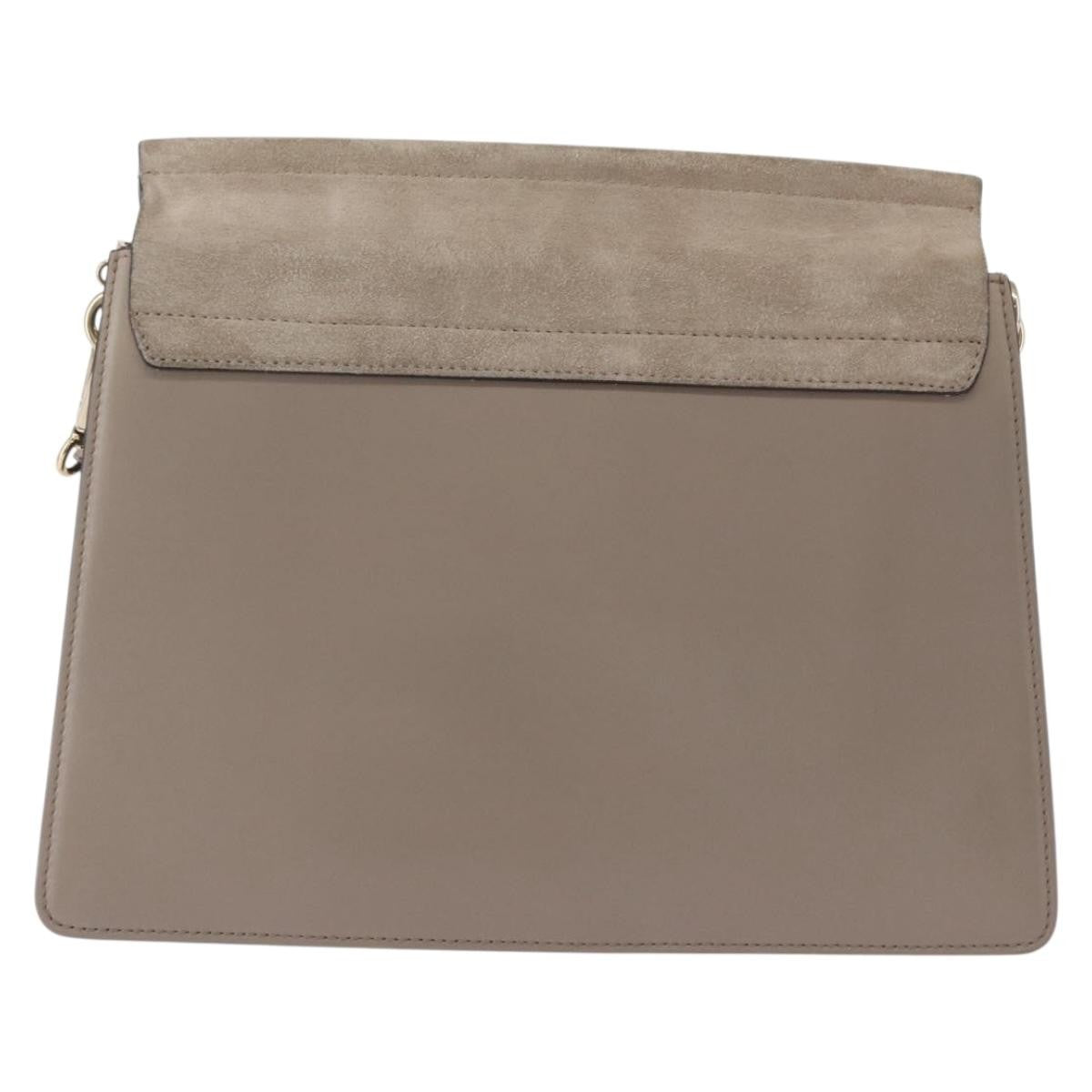 Chloe Faye Shoulder Bag Leather and Suede, BEIGE, SUEDE, Shoulder bag