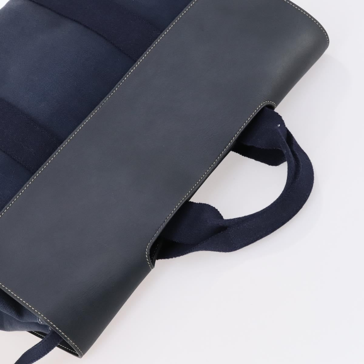 Hermes Valparaiso Bag Toile and Leather, NAVY, CANVAS, Handbag