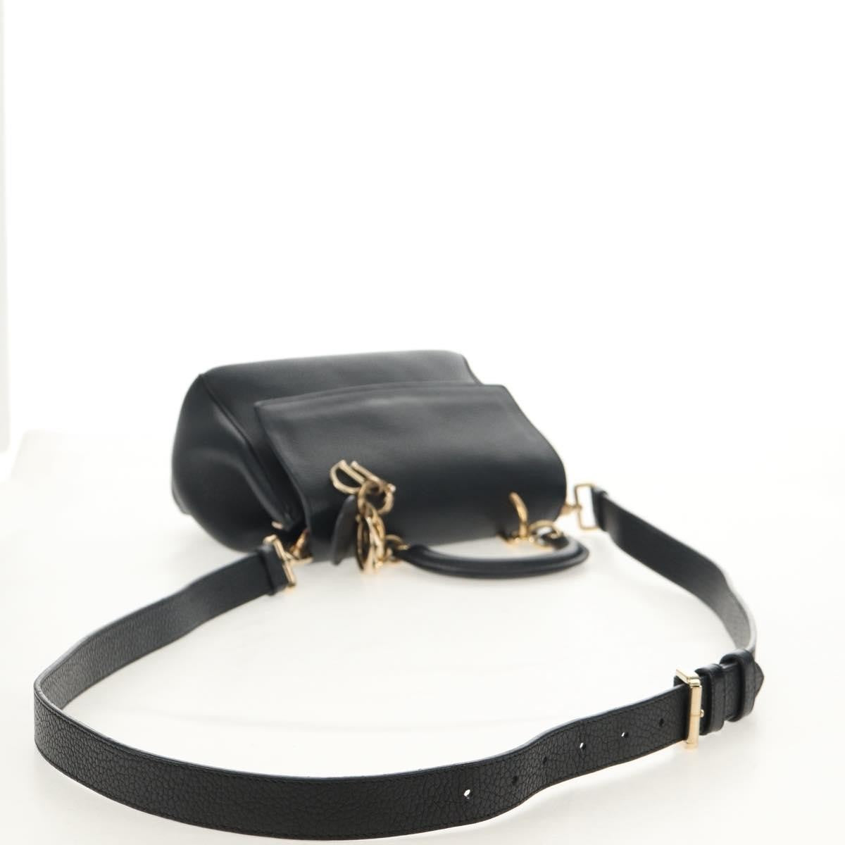 Christian Dior Lady Dior Bag Leather, BLACK, LEATHER, Handbag