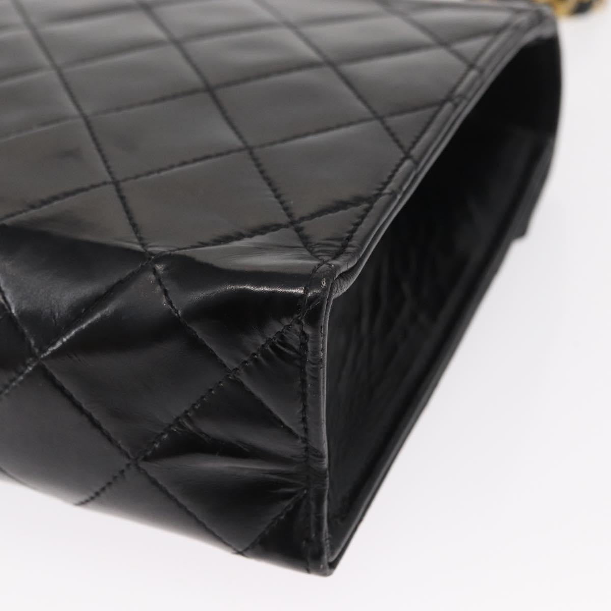 Chanel Vintage Envelope Flap Shoulder Bag Quilted Lambskin, BLACK, LEATHER, Shoulder bag