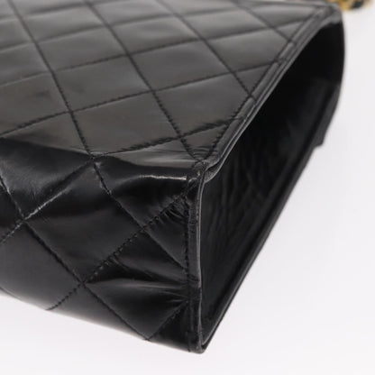 Chanel Vintage Envelope Flap Shoulder Bag Quilted Lambskin, BLACK, LEATHER, Shoulder bag