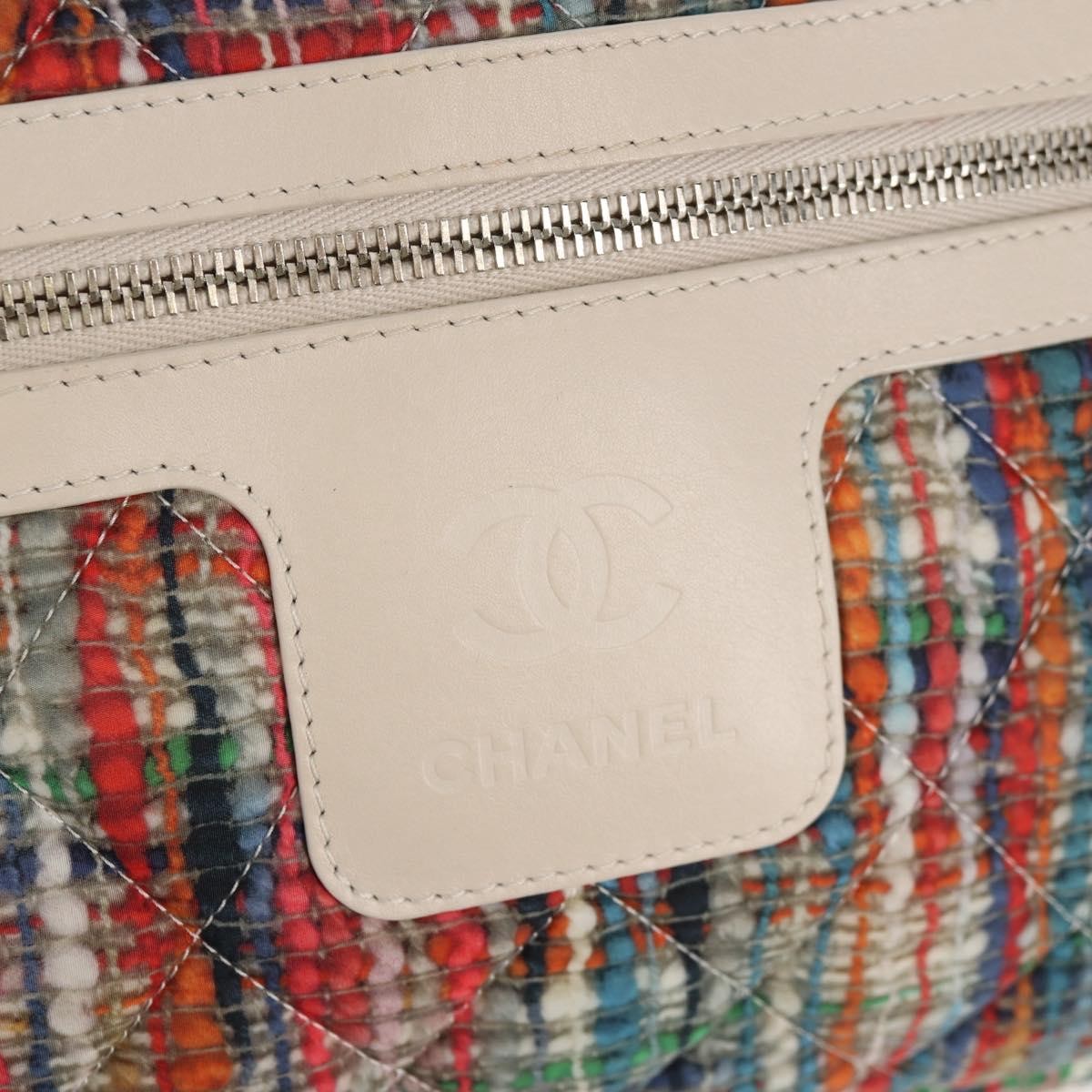 Chanel Coco Cocoon Reversible Tote Quilted Printed Nylon, WHITE, NYLON, Tote bag