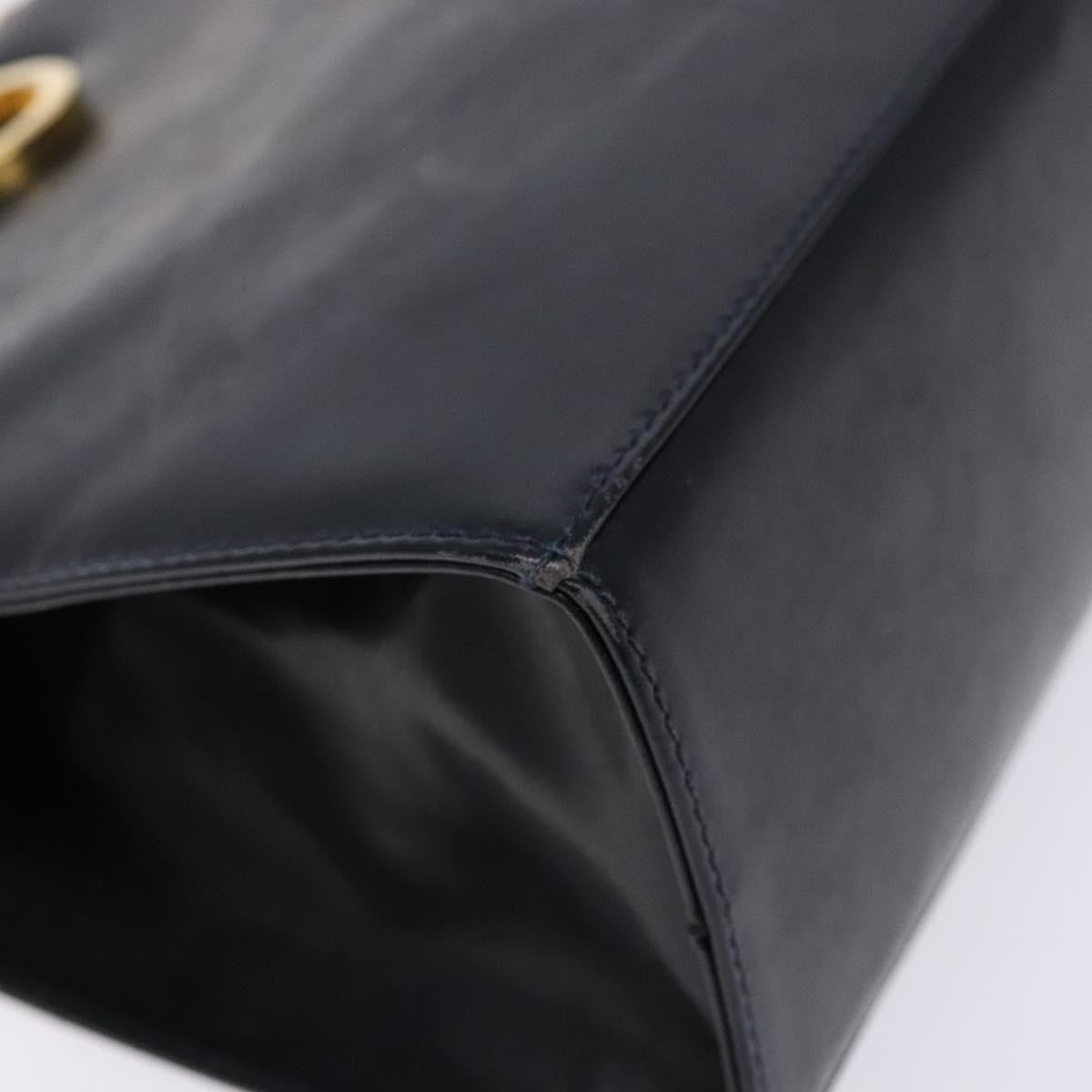 Salvatore Ferragamo Gancini Shoulder Bag Leather, NAVY, LEATHER, Shoulder bag