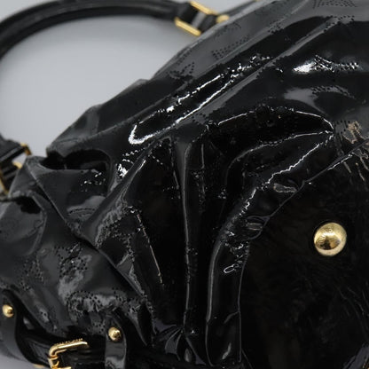 Louis Vuitton L Hobo Surya Leather, Black, Patent Leather, Handbag