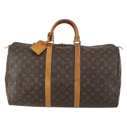 Louis Vuitton Keepall Bag Monogram Canvas, BROWN, CANVAS, Travel bag
