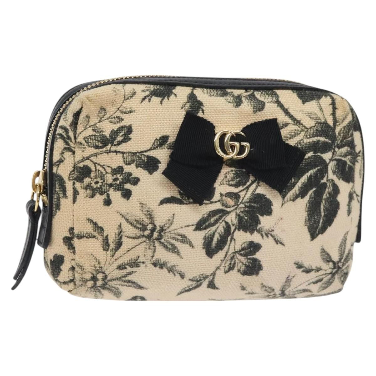 Gucci GG Marmont Pouch Coated Canvas, BEIGE, CANVAS, Clutche & pouche