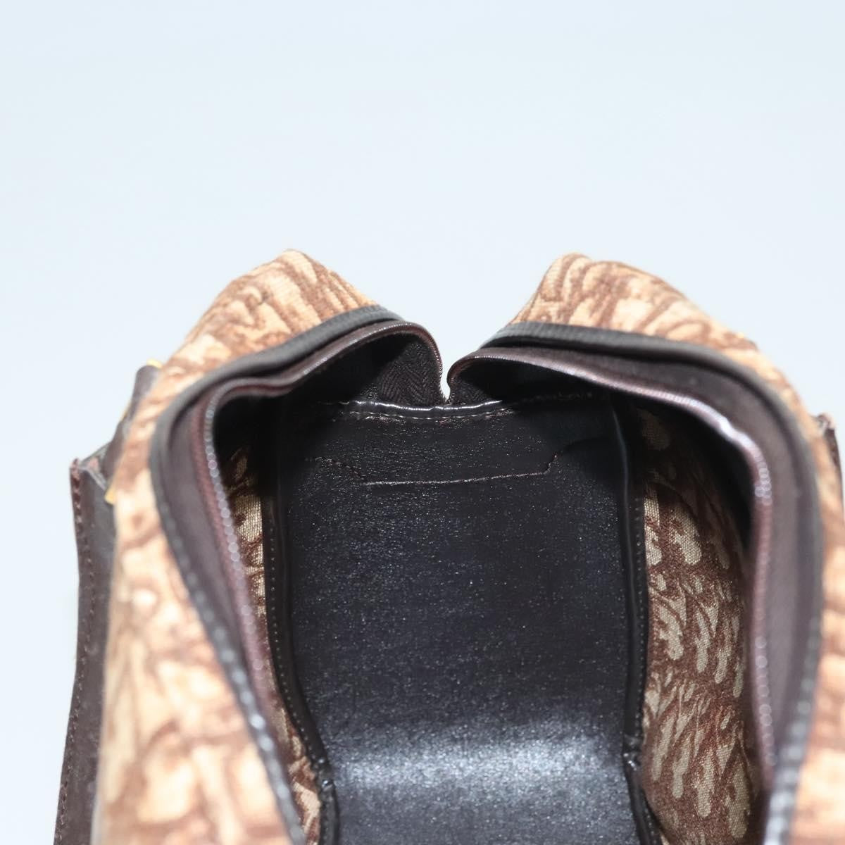 Christian Dior Vintage CD Trotter Handbag Canvas, BROWN, CANVAS, Handbag