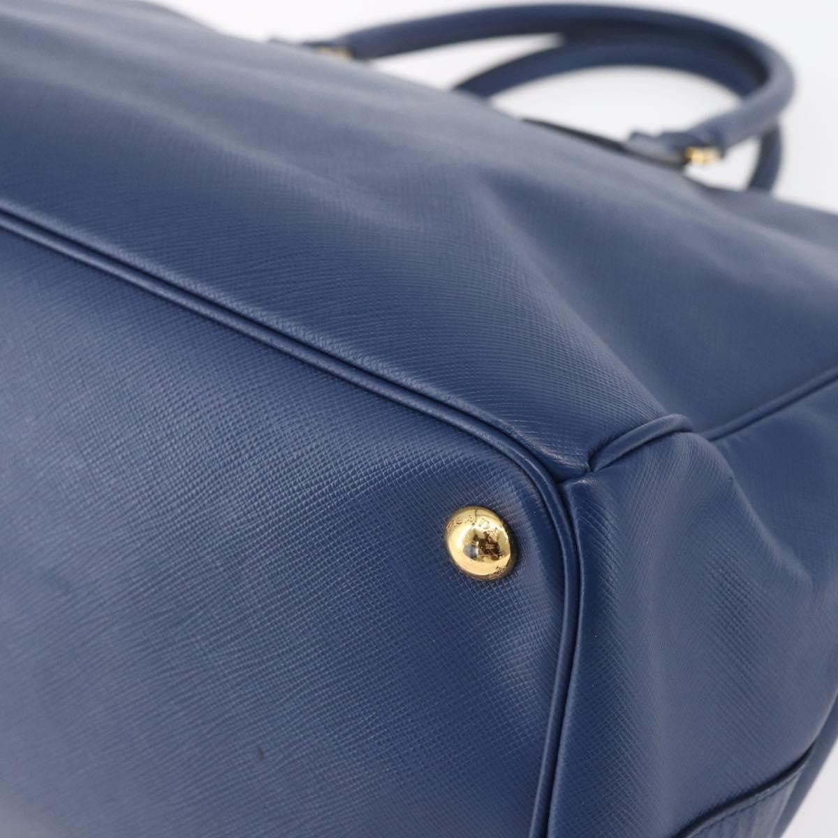 Prada Galleria Double Zip Tote Saffiano Leather, BLUE, LEATHER, Tote bag