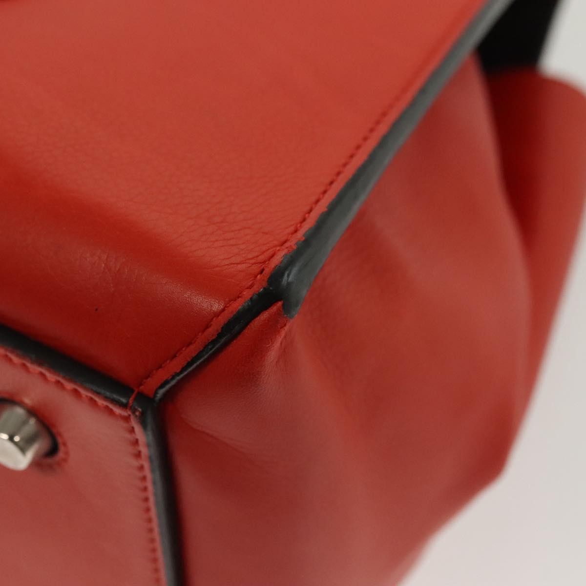 Celine Edge Bag Leather, ORANGE, LEATHER, Handbag