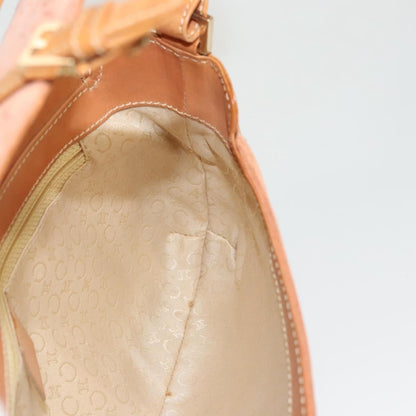 Celine Vintage Macadam Shoulder Bag Canvas and Leather, PINK, CANVAS, Shoulder bag