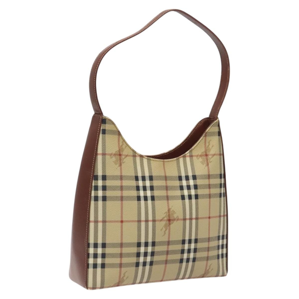 Burberry Shoulder Bag Nova Check Canvas, BEIGE, PVC, Shoulder bag