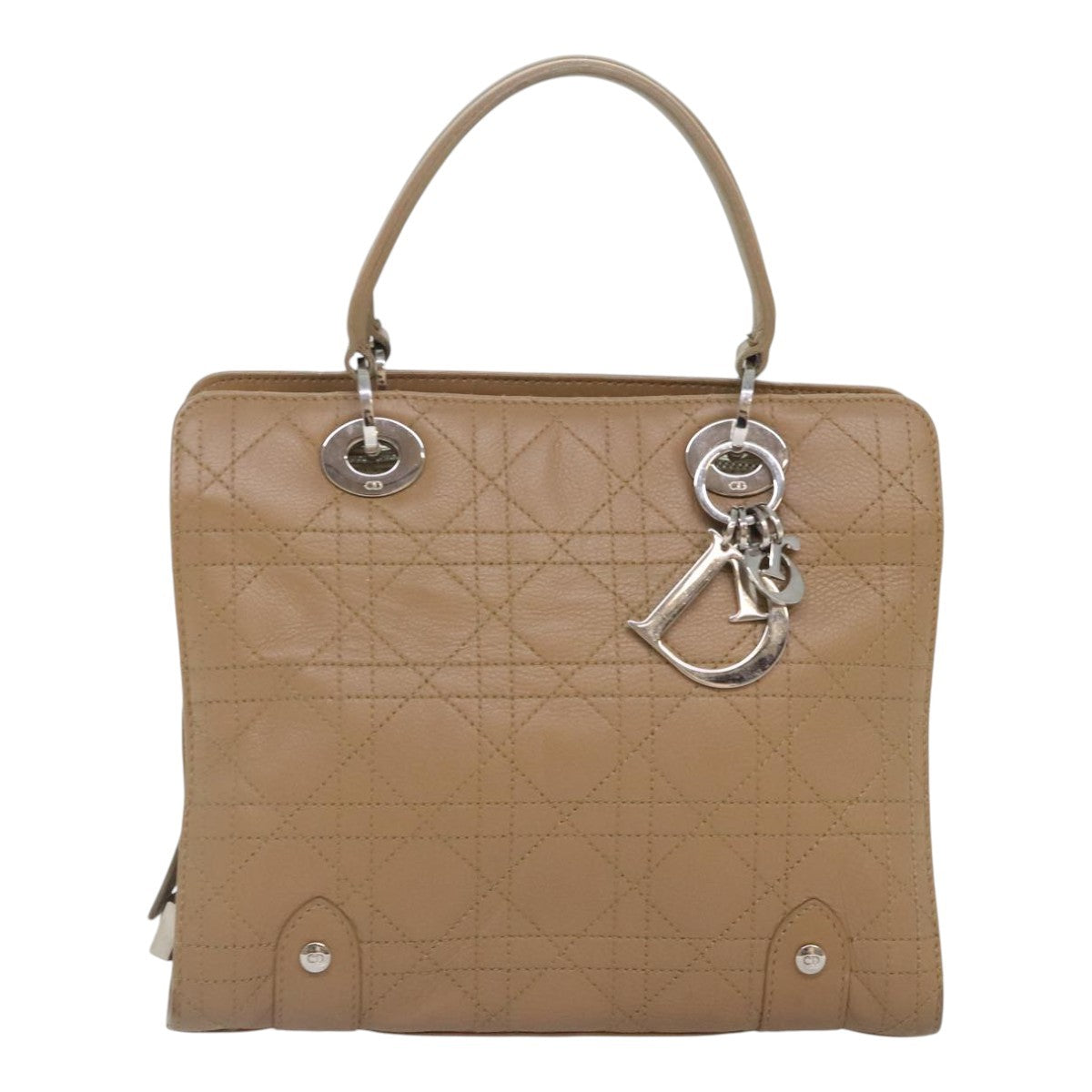 Christian Dior Lady Dior Soft Zip Tote Cannage Stitch Leather, BEIGE, LEATHER, Tote bag