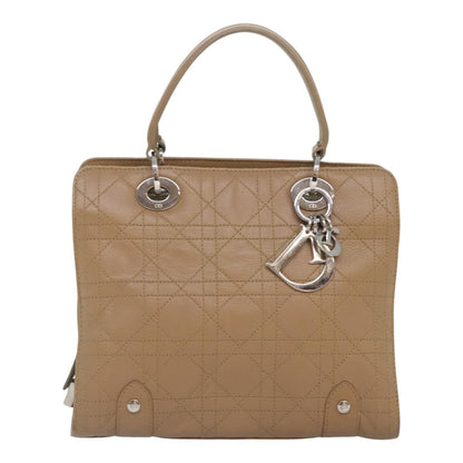 Christian Dior Lady Dior Soft Zip Tote Cannage Stitch Leather, BEIGE, LEATHER, Tote bag