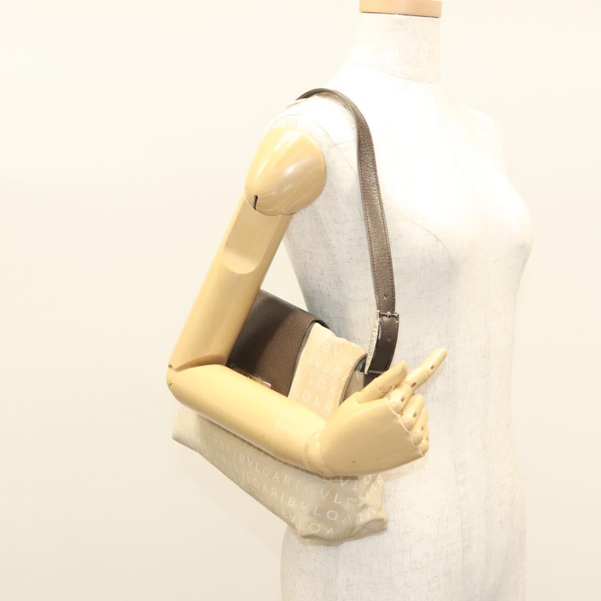 Bvlgari B.Zero1 Logomania Bag Canvas with Leather, BEIGE, CANVAS, Shoulder bag
