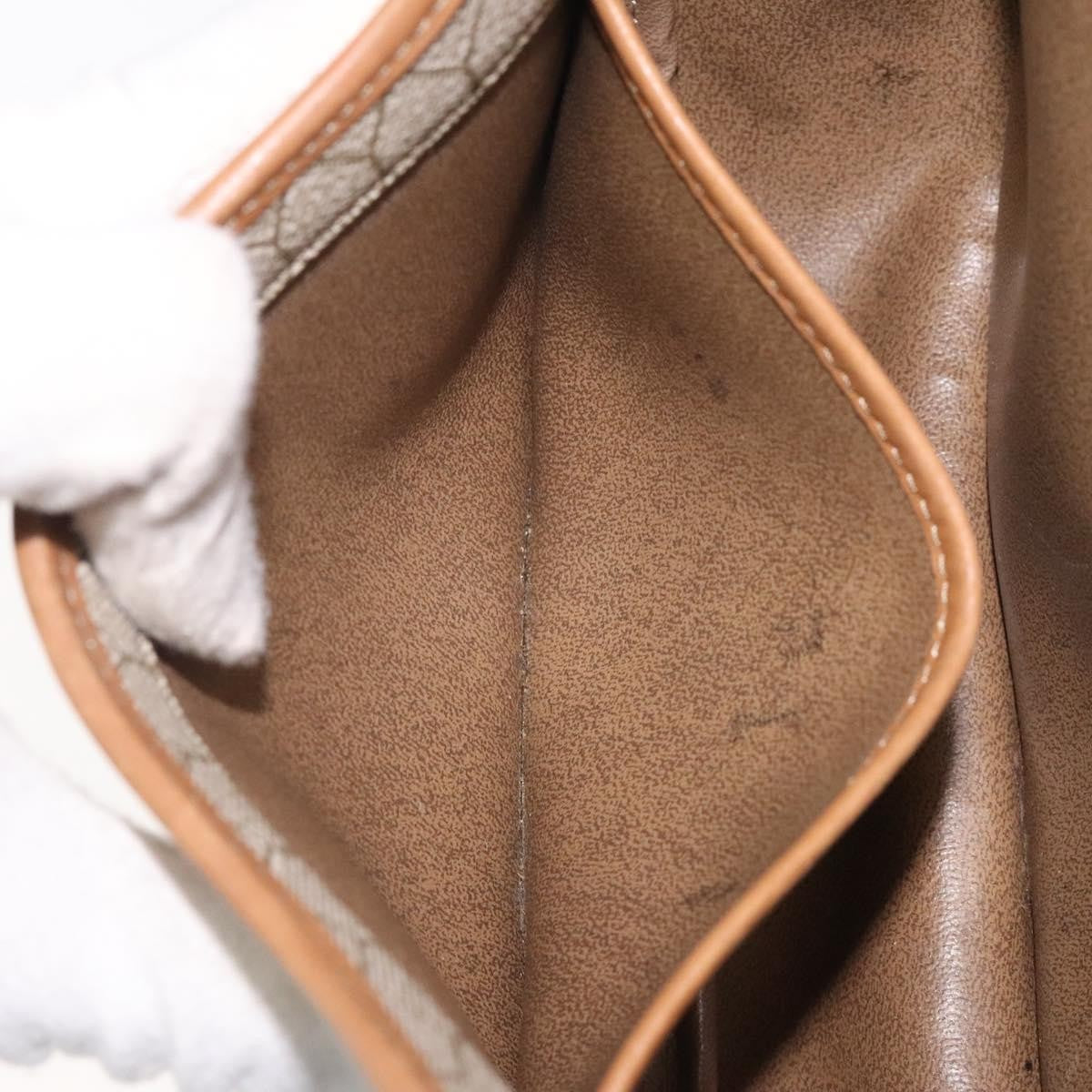 Christian Dior Vintage Honeycomb Flap Crossbody Bag Coated Canvas, BEIGE, CANVAS, Crossbody bag