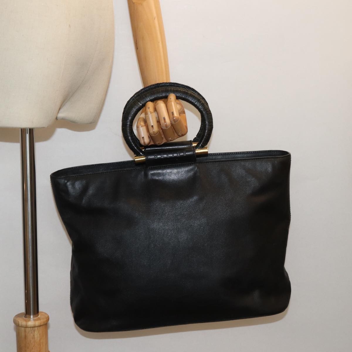 Celine Handbag Leather, BLACK, LEATHER, Handbag