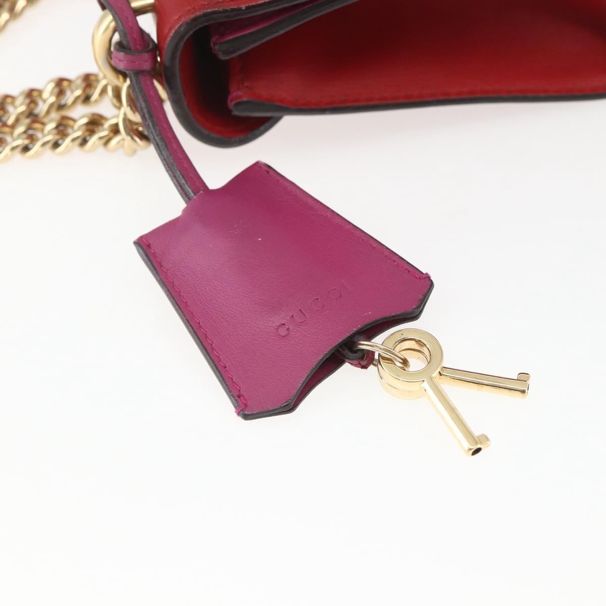 Gucci Padlock Shoulder Bag Leather, RED, LEATHER, Shoulder bag