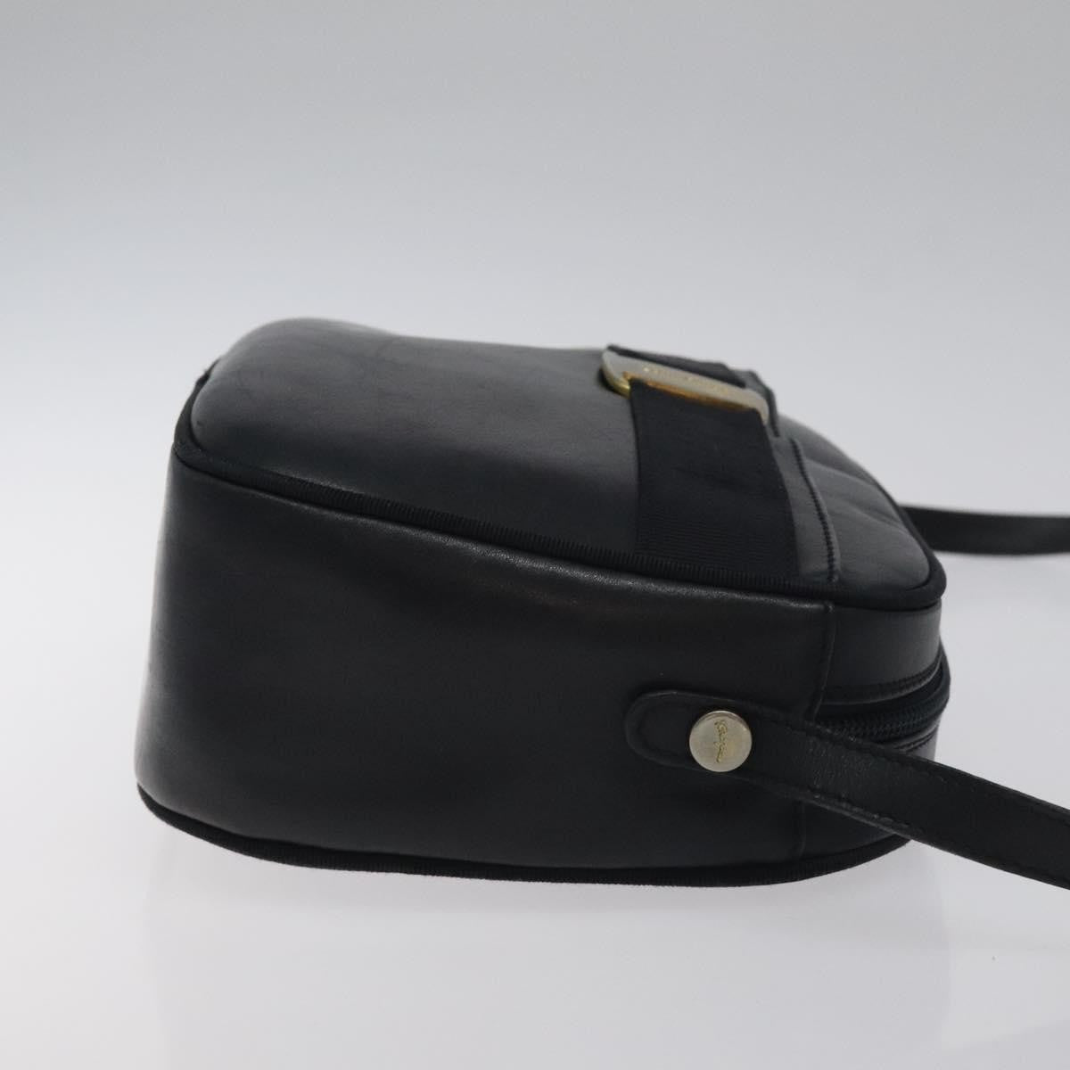 Salvatore Ferragamo Vala Shoulder Bag Leather, NAVY, LEATHER, Shoulder bag
